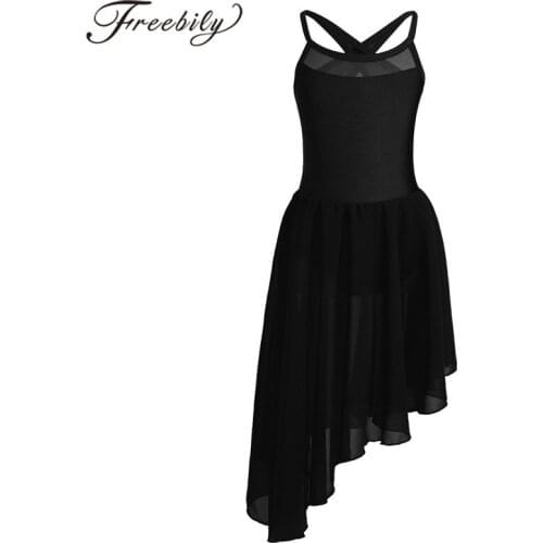 Kids Girls Ballet Tutu Dress Cutout Back Ballet Gymnastics Laotard Dance Costume Dancewear Dress Ballerina Dancing Clothes