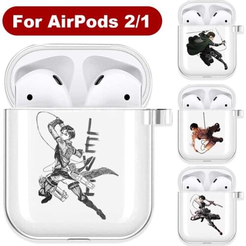 Attack on Titan Levi Soft TPU Case for AirPods 2 1 Shingeki No Kyojin Transparent Silicone Wireless Bluetooth Earphone Box Cover