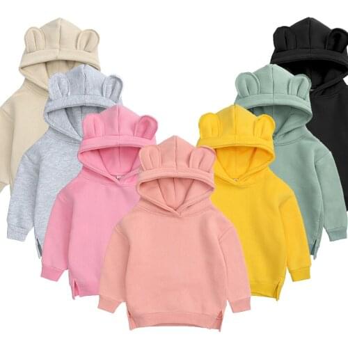 Toddler Clothes for Girls Mickey Minnie Ear Sweatshirt Black Yellow Hoodies Girls Outerwear Jacket Kids Winter Hooded Coat 0-4T