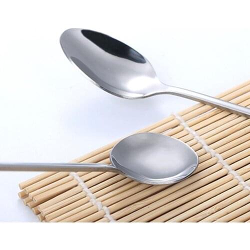 Long Handle Stainless Steel Milk Coffee Ice Cream Dessert Spoon Flatware Cutlery