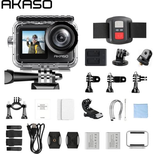 AKASO WiFi Action Camera Brave 7 LE 4K30FPS 20MP 4K Sport Camera Waterproof Cam Touch Screen Vlog Camera EIS 2.0 Remote Control