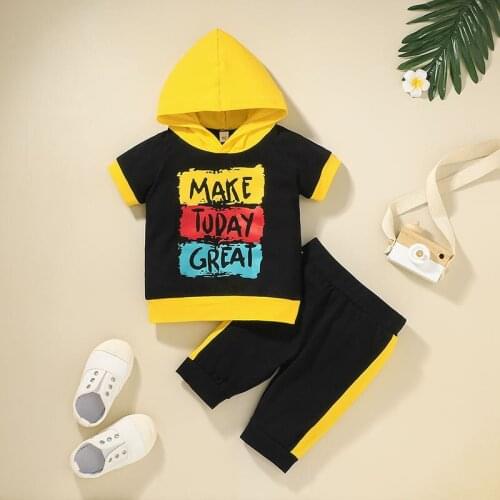 Baby boy suit 2021 summer fashion sweater sports suit baby girl hooded sports suit 2PCS