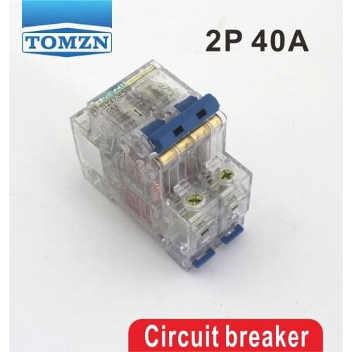 2P 40A Transparent case Mini Circuit breaker MCB 40ampere