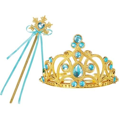 Girls Elsa Accessories Princess Girls Accessories Set Kids Party Cosplay Queen Magic Wand Tiara Hair Crown