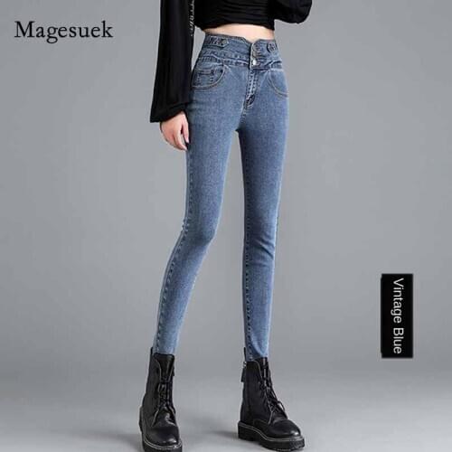 New Style 2020 Woman Thin Black Jeans for Women Cotton Pantalon Denim Trousers Autumn High Waist Jeans Womens Clothing 10830