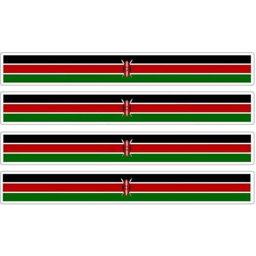 Hot 4pcs Patriotic Stickers Flag Stripes Vinyl PVC 13cm X 1.7cm Car Motorcycle Reflective Tuning Kenya Car Sticker