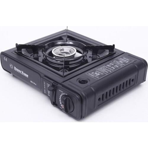 Camping Portable Gas Stove Black Stainless Steel Outdoor Cooking Burner for Weekend Camping Trips Table Top Cooking Boating