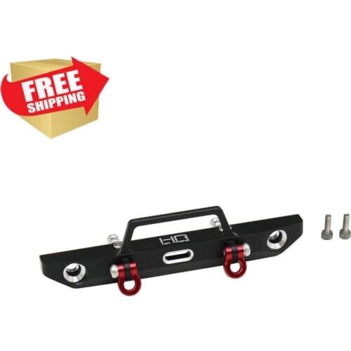 Radio control RC CNC machined aluminum front bumper with 3mm LED light buckets 90081 option upgrade parts