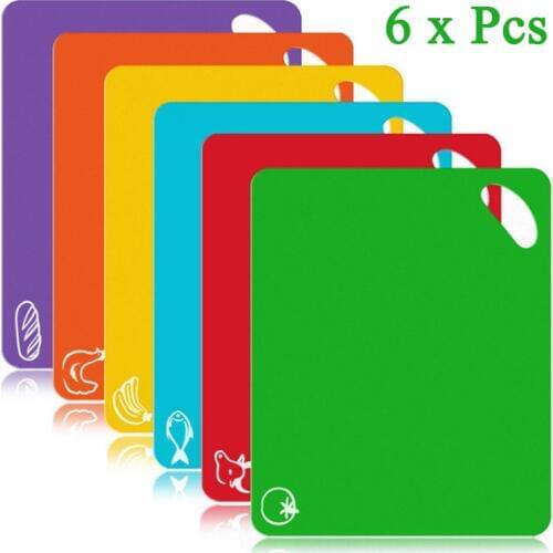 6 Pcs PP plastic classification cutting board dot non - slip classification cutting board easy clean resistant to cutting wear