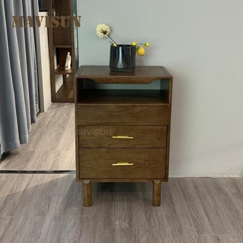 Nordic Light Luxury Storage Cabinet Solid Wood Living Room Large Capacity Storage Cabinet Modern Kitchen Furniture Household