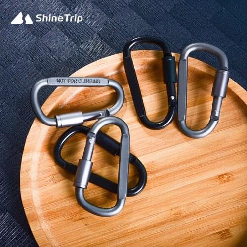 ShinTrip 5pcs Carabiner Travel Kit Camping Equipment Alloy Aluminum Survival Gear Camp Mountaineering Hook D-Type Carabiner