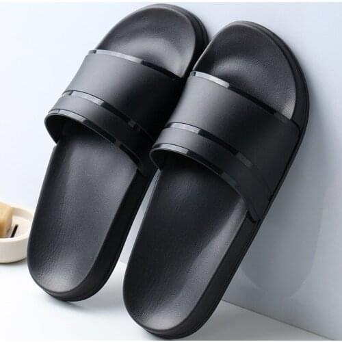 Summer Home Men Slippers Simple Non-slip Bathroom Slides Couple Flip Flops Indoor Women Platform Slippers Red Black White Shoes