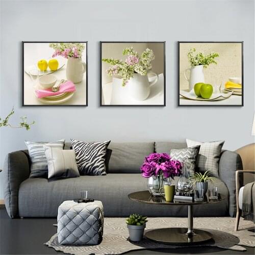 Nordic Modern Canvas Painting Wall Art Pictures Kitchen Decor Flower Food Poster Restaurant for Dining Room Home Decoration