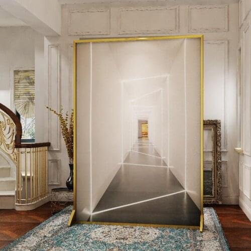 Modern minimalist abstract art screen partition living room porch light luxury space corridor mobile screen