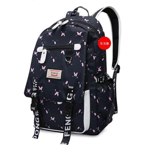 Female Print Backpack High School Student School Bags Large Capacity Back Pack Mochilas Mujer Bagpack for Teenage Girls