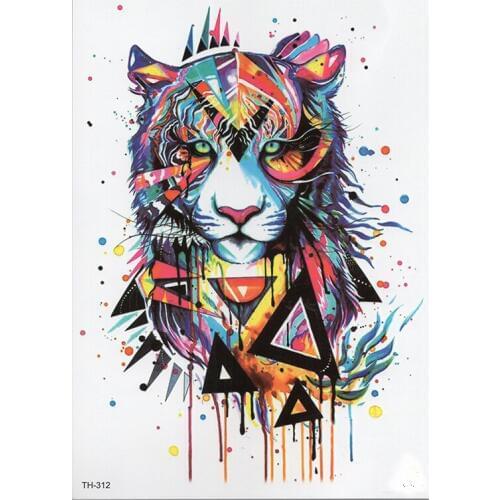 Waterproof Temporary Tattoo Sticker Samll Arm Sleeve Tattoo Tiger Animal Full Flower Tatoo Body Art Tattoo