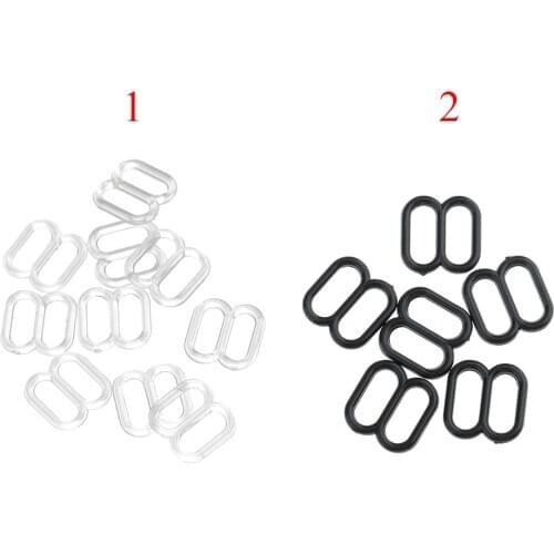 200 Sets Nylon Coated Plastic Lingerie Adjustment strap slides Hardware Sewing Clips Clasp Hooks for Bra Strap