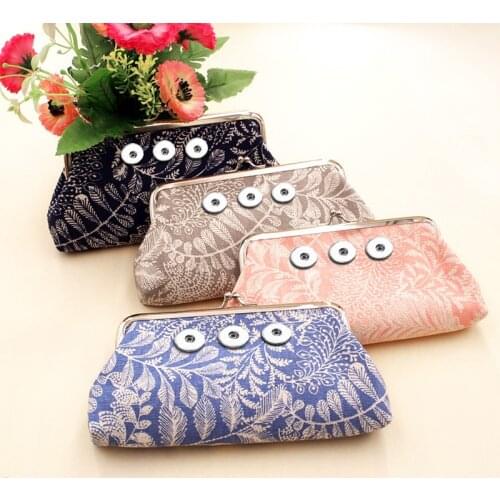 2021 NEW 18MM Snap button jewelry 18CMx9CM Wallets Pouch Kids Girl Womens Money Bags For Gift QB7013