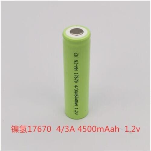5PCS Ni-MH 17670 4/3A 4500mAh1.2V battery rechargeable
