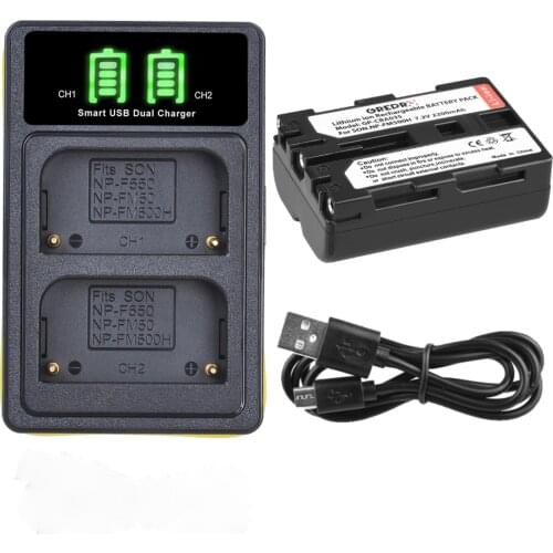 NP-FM500H NP FM500H Battery with Type-C Charger for Sony A58 A57 A99II SLT-A58 A500 A200, Alpha 77 II, Alpha A700 Camera