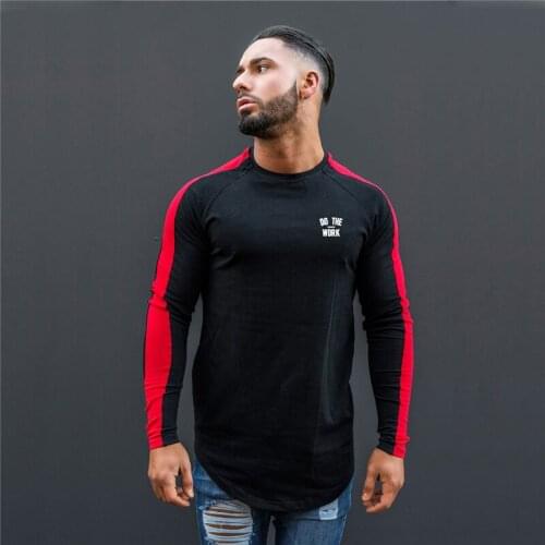 Brand Fashion Men T Shirt 2021 New Spring Autumn Slim male Tops Bodybuilding Long Sleeve tees Fitness Tshirt Gyms Clothing