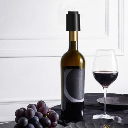 Black ABS Vacuum Wine Bottle Stopper Sealed Storage Vacuum Memory Wine Stopper Push Style Bar Tools Barware Wine Cork