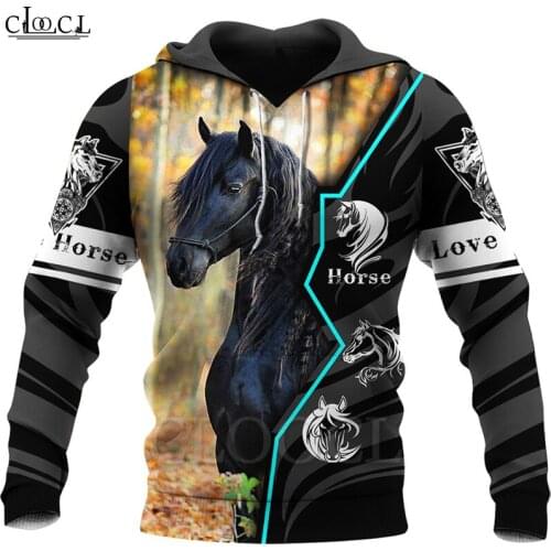 CLOOCL Horse Design New Animal hoodies Love Horse 3D Print Hoodie Casual Sweatshirt Unisex Hipster Pullover Fashion Zipper Coat