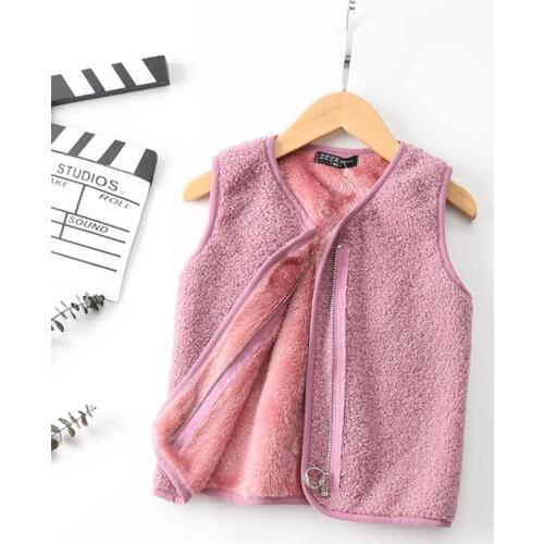 Kids Fleece Vests 2020 Spring/Autumn Children Zipper Outerwear Coat For Baby Boys Girls 2-10 Years Cardigan Waistcoat TX054