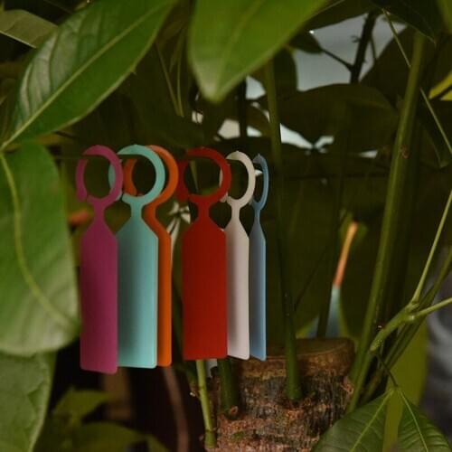 50PCS New Plastic Plants Tags Nursery Garden Ring Label Pot Marker Stake Hanging Tags Greenhouse Bonsai Collar Tags