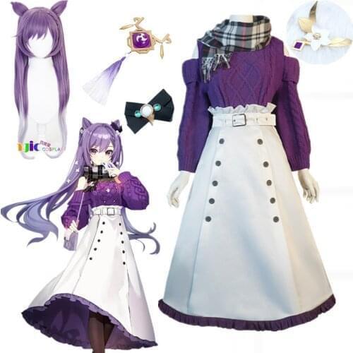 Hot Game Genshin Impact Keqing Cosplay Costume Fashion Sweater Daily Suit Activity Party Role Play Clothing S-XL Carnival Party