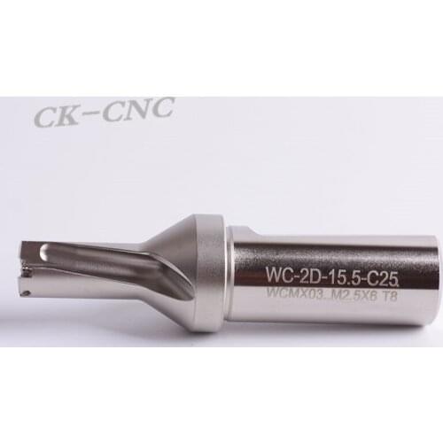 Hight quality WC-2D-15.5 C25 U drill indexable drill CNC TOOL 15.5mm-2D Machining length=31mm for WCMX03 insert