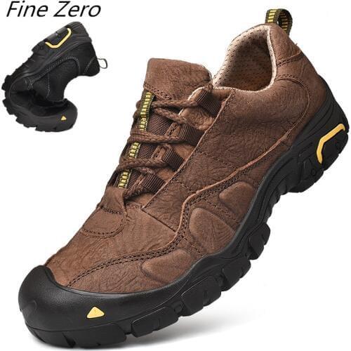 Mens Tactical Boots Genuine Leather Men Outdoor Shoes Breathable Sneakers Non-slip Wear Mountain Hiking Shoes Men Hunting Boots