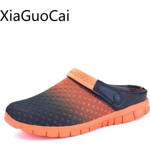 Hot Sale Round Toe Men Casual Slippers Hollow Out Male Slides Low Top High Quality Male Flat Slippers for Male Drop Shipping