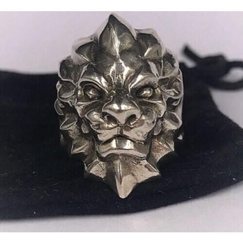 925 Sterling Silver mens lion Retro Handmade collection ring size 8-11 S1851