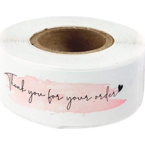 Thank You Sticker 120 Labels Per Roll Gift Wrapping Decoration Paper Self-adhesive Label Rectangle Stickers