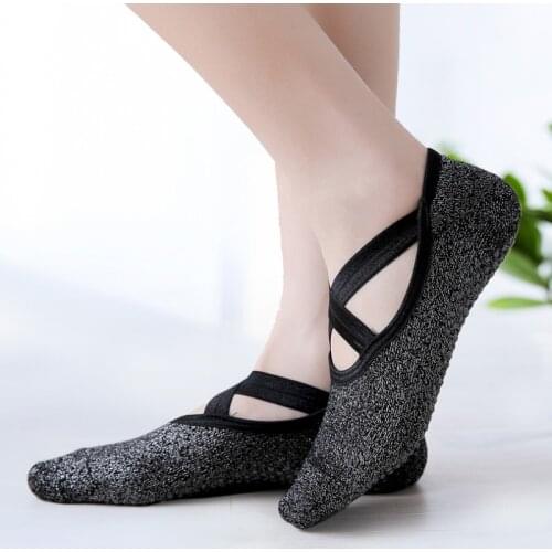 New Women High Quality Bandage Yoga Socks Anti-Slip Quick-Dry Damping Pilates Ballet Socks Good Grip For Girl Cotton Dance Socks