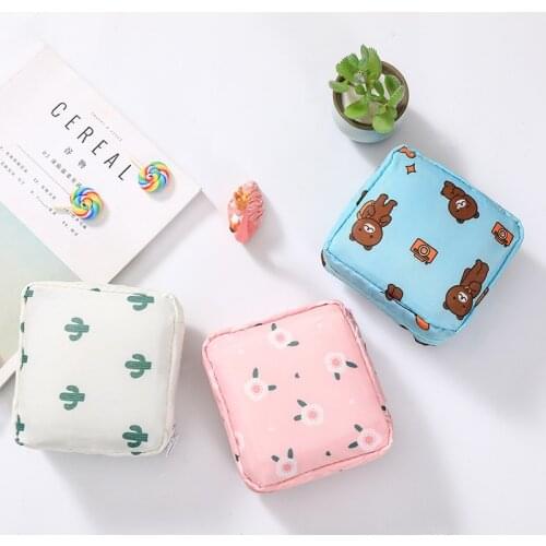 Portable Mini Sanitary Pad Napkin Storage Bag Girl Womens Cosmetic Coin Card Sundries Container Organizer Pouch Pocket Bag