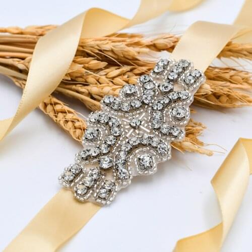 S03 Hot Sale Diamond Waistband Bridal Wedding Belts Bride Bridesmaid Dress Accessories Belt Women Prom Evening Dresses Belts