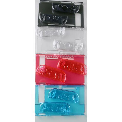 10sets/lot Clear Crystal Case Anti-Scratch 3-Part Design Protective Shell for Nintend Switch NS