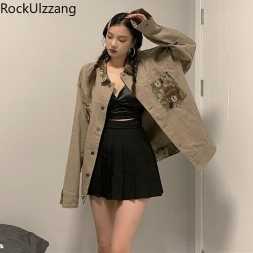 Женские модные куртки Rockulzzang China At AliExpress