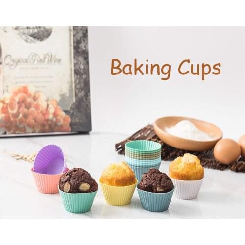 Silicone Baking Cups Reusable Cupcake Liners Nonstick Muffin Cups Cake Molds Set Standard Size Cupcake Holder