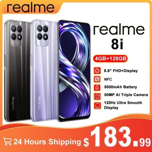 Realme 7i Global version 4GB 64GB Smartphone 6.5''HD+ 48MP AI Triple Cams Helio G85 Octa Core 18W Quick Charge 6000mAh OTG
