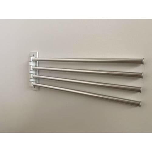 Linen Towel Rack 4 Sleeve the Moving Bathroom Practical Solution Aluminum Modern Design Stainless 180 Degree Motion