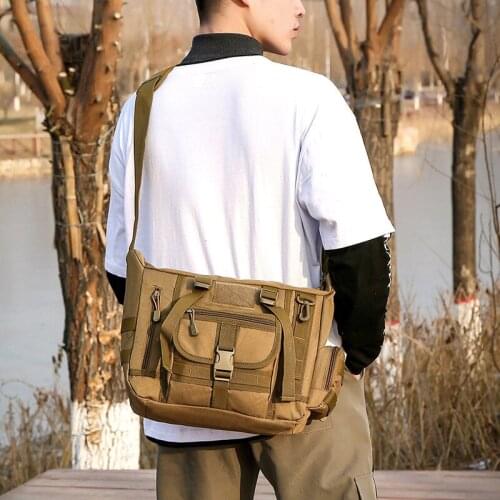 14 Inch Tactical Sling Bag Military Mens A4 Document Molle Messenger Sport Crosscody Bags Sling Laptop Shoulder Bag