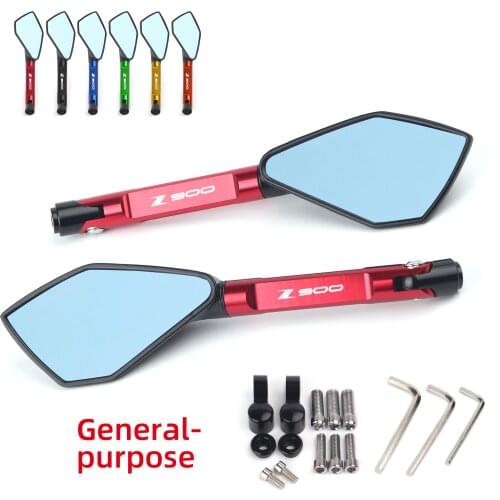 Universal Motorcycle mirror CNC side Rearview For kawasaki Z900 Z 900 Blue Anti-glare Mirror