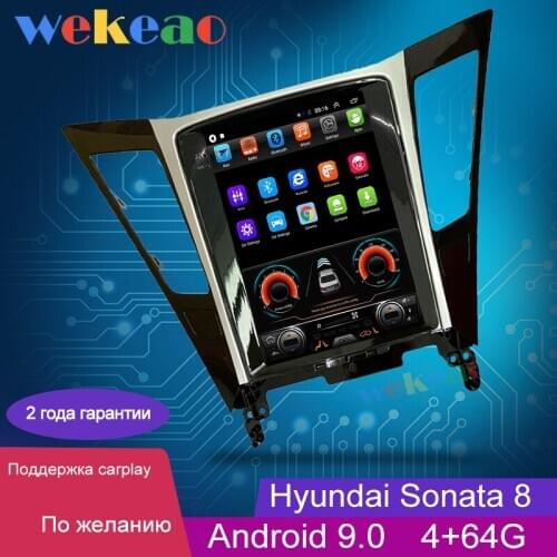 Wekeao Vertical Screen Tesla Style 10.4'' 1 Din Android 9.0 Car Dvd Player GPS Navigation Car Radio For Hyundai Sonata 2012-2015