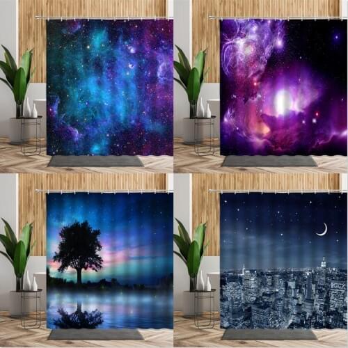 3D Cosmos Star Shower Curtain Digital Space Planet Aurora Curtains Kids Living Room Modern Window Drapes Bedroom Micro Shading