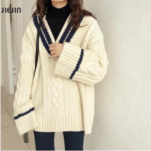 V-neck pullover Women Striped Daily Knitted Stylish Students Korean Style Sleeveless Outwear Female Coats All-match Leisure Ulzz
