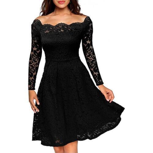 Fashion womens high quality temperament elegant boutique sexy lace word strapless Slim waist dress dress princess dress