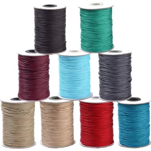 1 Roll 0.8mm 1mm 1.5mm Braided Korean Waxed Polyester Cords for jewelry making accessories Supplies DIY Crafts F60